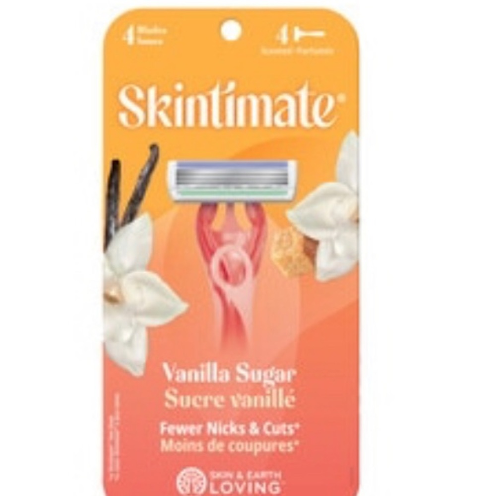 Schick Skintimate Exfoliating Vanilla 4-Blade Disposable Razors, 3 CT